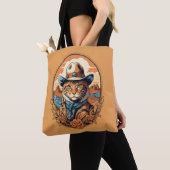 Vintag Cowboy Cat Design Tasche (Von Nahem)