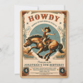 Vintag Cowboy Country Western Geburtstag Einladung (Vorderseite)
