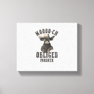 Vintag Cowboy Cow Shirt Moooch Obligierte Pardner  Leinwanddruck