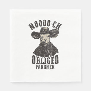 Vintag Cowboy Cow Shirt Moooch Obligierte Pardner Serviette