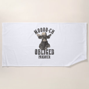 Vintag Cowboy Cow Shirt Moooch Obligierte Pardner  Strandtuch