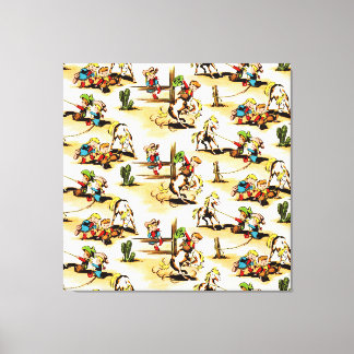 Vintag Cowboy Cowgirl Country Kids Pony Cactus Leinwanddruck