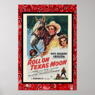 Vintag Cowboy Film Roll auf Texas Moon Trigger Po Poster