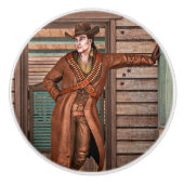 Vintag Cowboy Keramikknauf (Vorderseite)