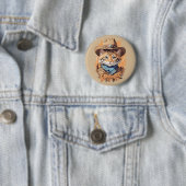 Vintag Cowboy Kitten Design Button (Beispiel)