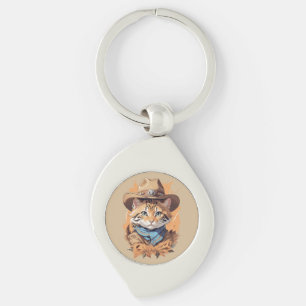 Vintag Cowboy Kitten Design Schlüsselanhänger