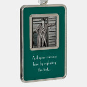 Vintag Cowboy Rahmen-Ornament Silber (Rechts)