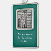 Vintag Cowboy Rahmen-Ornament Silber (Links)