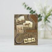 Vintag Cowboy Scrapbook Postkarte (Stehend Vorderseite)