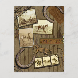 Vintag Cowboy Scrapbook Postkarte