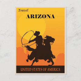 Vintag Cowboy Travel Arizona Postkarte
