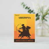 Vintag Cowboy Travel Arizona Postkarte (Stehend Vorderseite)