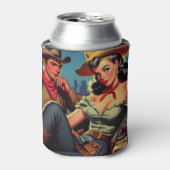 Vintag Cowboy und Cowgirl Dosenkühler (Kanne Vorderseite)