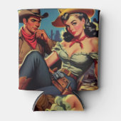 Vintag Cowboy und Cowgirl Dosenkühler (Vorderseite)