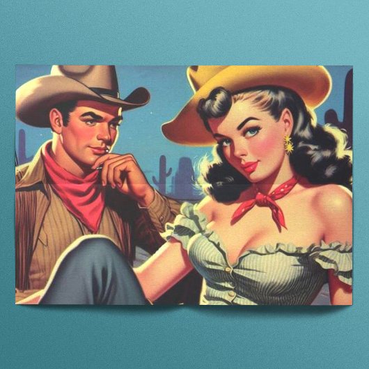 Vintag Cowboy und Cowgirl Seidenpapier