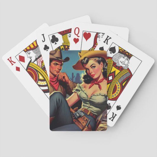 Vintag Cowboy und Cowgirl Spielkarten (Rückseite)