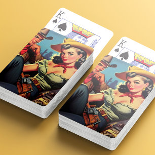 Vintag Cowboy und Cowgirl Spielkarten