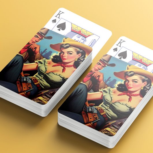 Vintag Cowboy und Cowgirl Spielkarten