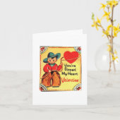 Vintag Cowboy Valentine Karte (Gelbe Blume)