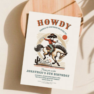 Vintag Cowboy Western Geburtstag Einladung
