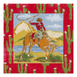 Vintag Cowboy Western Rodeo Wild West Poster