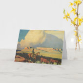 Vintag Cowboys, Open Range von Maynard Dixon Karte (Gelbe Blume)
