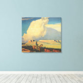 Vintag Cowboys, Open Range von Maynard Dixon Leinwanddruck (Insitu (Holzboden))