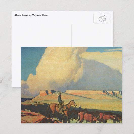 Vintag Cowboys, Open Range von Maynard Dixon Postkarte (Vorne/Hinten)