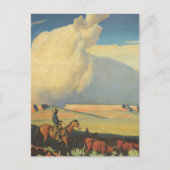 Vintag Cowboys, Open Range von Maynard Dixon Postkarte (Vorderseite)