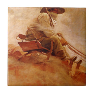 Vintag Cowboys, The Ore Wagon von NC Wyeth Fliese