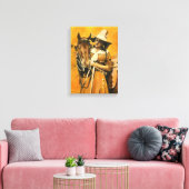 Vintag Cowgirl Canvas Print Leinwanddruck (Insitu (Wohnzimmer))
