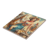 Vintag Cowgirl Fliese (Seite)