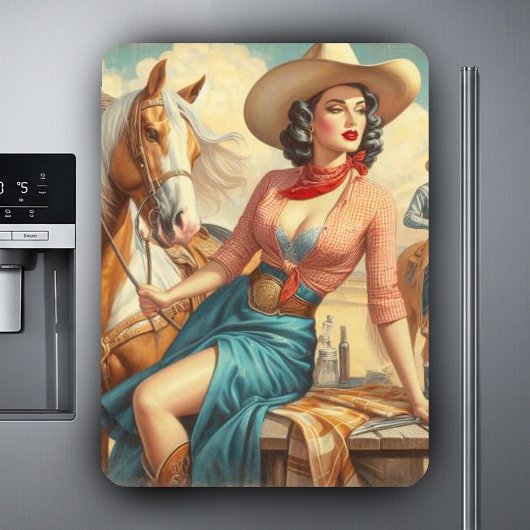 Vintag Cowgirl Magnet