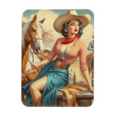 Vintag Cowgirl Magnet (Vertikal)