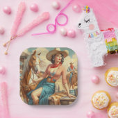 Vintag Cowgirl Pappteller (Party)