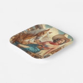 Vintag Cowgirl Pappteller (Gewinkelt)