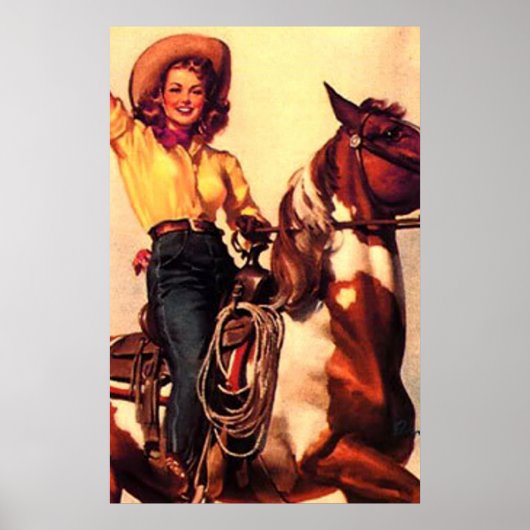 Vintag Cowgirl Poster (Vorne)