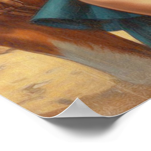 Vintag Cowgirl Poster (Ecke)