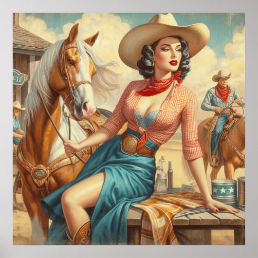 Vintag Cowgirl Poster (Vorne)