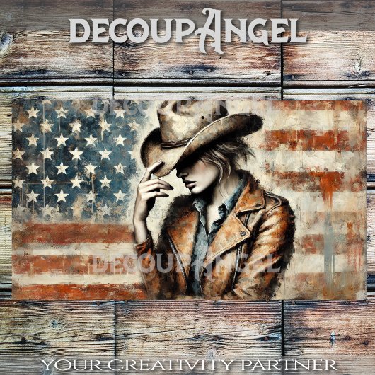 Vintag Cowgirl Pride Decoupangel Seidenpapier