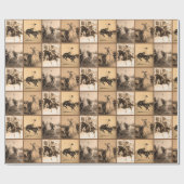 Vintag Cowgirl Rodeo Historic Foto Collage Geschenkpapier (Flach)