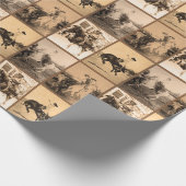 Vintag Cowgirl Rodeo Historic Foto Collage Geschenkpapier (Ecke)