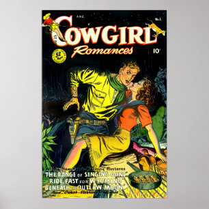 Vintag Cowgirl Romances Gunslinger Poster