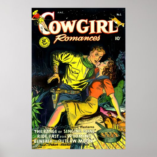 Vintag Cowgirl Romances Gunslinger Poster (Vorne)