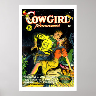 Vintag Cowgirl Romances Gunslinger Poster