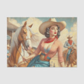 Vintag Cowgirl Seidenpapier (Vorderseite)