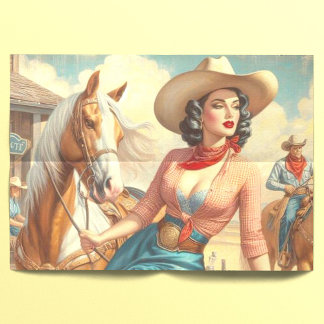 Vintag Cowgirl Seidenpapier