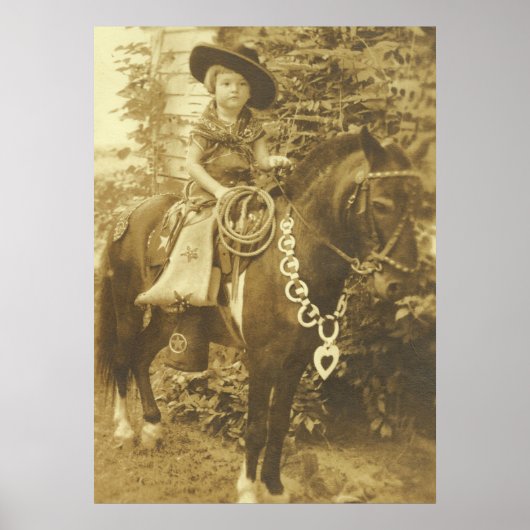 VINTAG COWGIRL WESTERN POSTER DRUCKEN (Vorne)