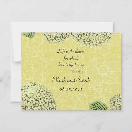 Vintag Crackle Hydrangeas UAWG RSVP Karte (Vorderseite)