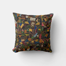 Vintag Crazy Quilt Kissen